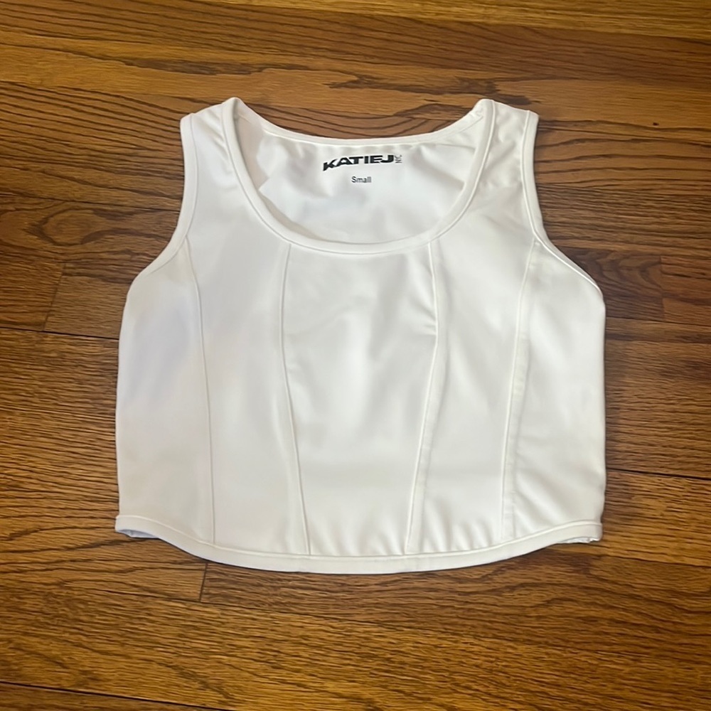 Katie J NYC Juniors White Top Size S